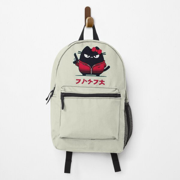 Item preview, Mysterious Black Cat | Red Bow and Jacket | Holding a Gun | Japanese Letters designed and sold by IAPICTURE.