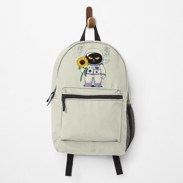 Item preview, Cute Black Cat Astronaut | Holding a Sunflower | Japanese Letters | Whimsical Space Design designed and sold by IAPICTURE.