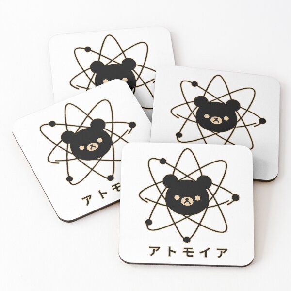 Item preview, Cute and Mysterious Black Bear | Wrapped in a Large Atom | Japanese Letters | Whimsical Science Design designed and sold by IAPICTURE.