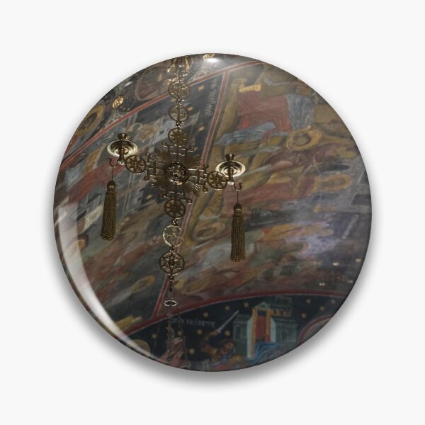 Item preview, Cross Shaped Vigil Light and Fabulous Frescoed Saints Icons designed and sold by Georgia Mizuleva.