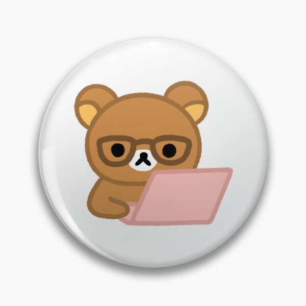 Item preview, bear wfh laptop working with glasses designed and sold by nuttybear.