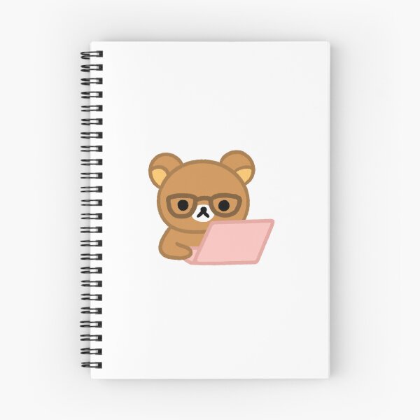 Item preview, bear wfh laptop working with glasses designed and sold by nuttybear.