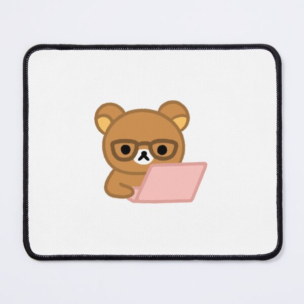 Item preview, bear wfh laptop working with glasses designed and sold by nuttybear.