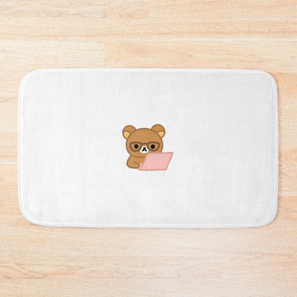 Item preview, bear wfh laptop working with glasses designed and sold by nuttybear.