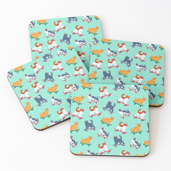 Item preview,  cute cats on skateboards designed and sold by burbura.