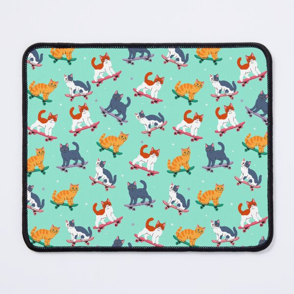 Item preview, cute cats on skateboards designed and sold by burbura.