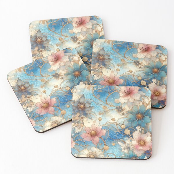 Item preview, Japanese blue floral pattern designed and sold by Thedigital91.