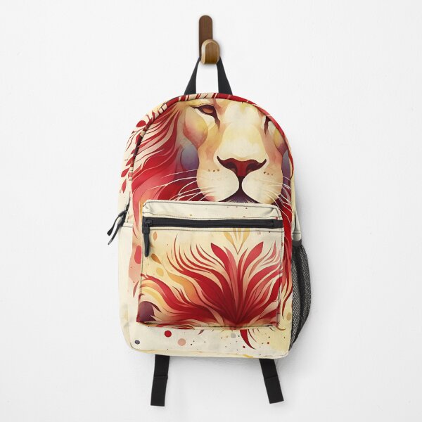 Item preview, a lion as a watercolor in red and yellow designed and sold by bernhagen.