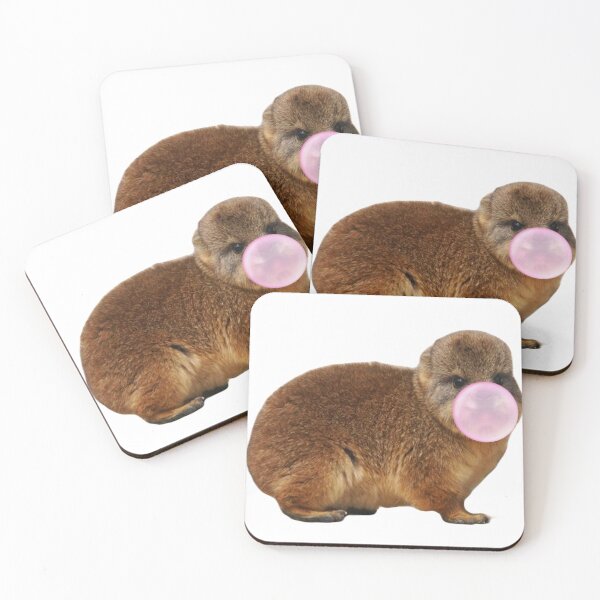 Item preview, Baby hyrax with bubblegum  designed and sold by SillyLittleSnek.