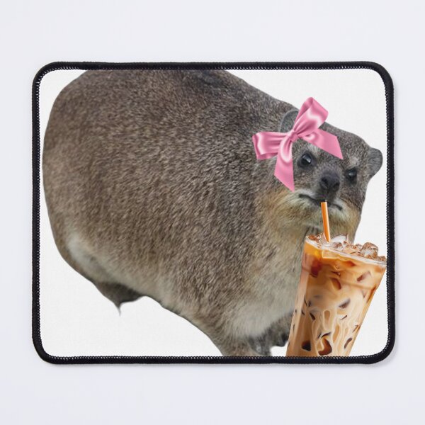 Item preview, Rock hyrax with iced coffee designed and sold by SillyLittleSnek.