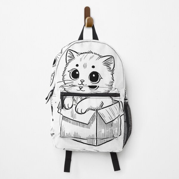Item preview, Adorable Cute Kitten in a Box - Minimalist Sketch Art designed and sold by Simplystik.