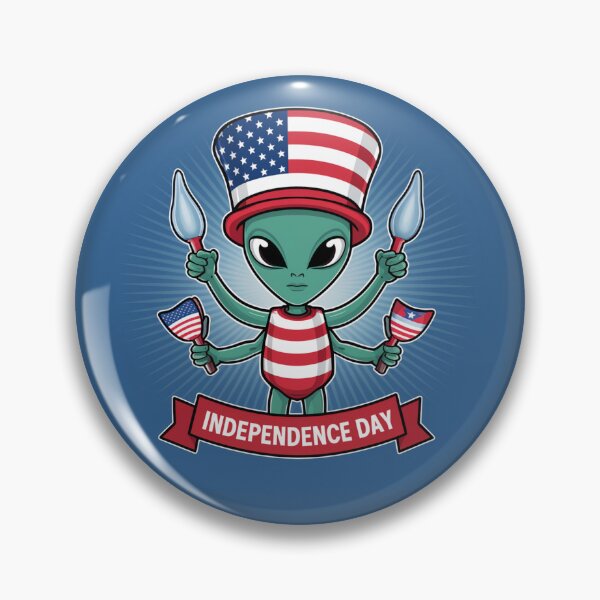 Item preview, Alien Celebrating Independence Day designed and sold by Myra365Art.