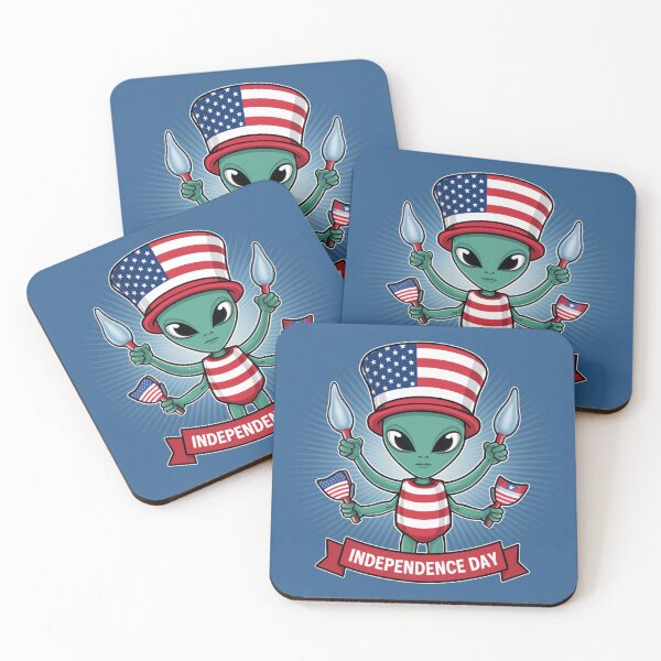 Item preview, Alien Celebrating Independence Day designed and sold by Myra365Art.