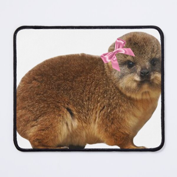 Item preview, Cute baby rock hyrax wearing pink bow  designed and sold by SillyLittleSnek.
