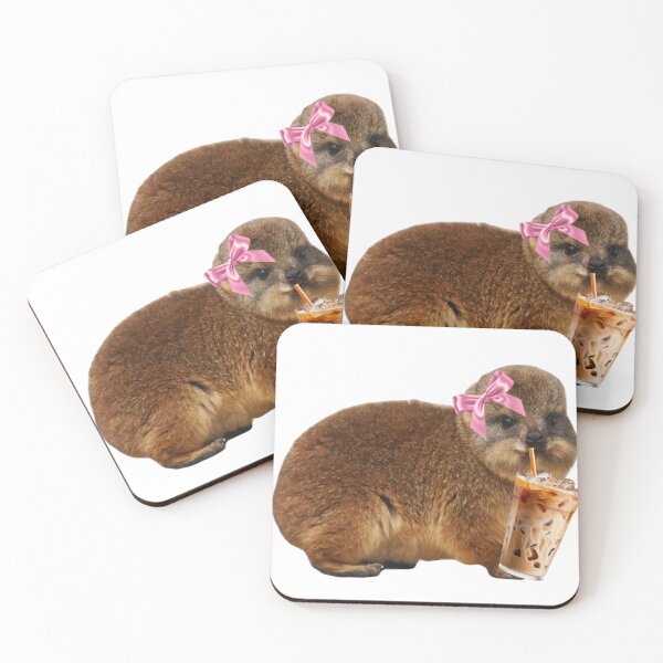 Item preview, Girly rock hyrax with iced coffee designed and sold by SillyLittleSnek.