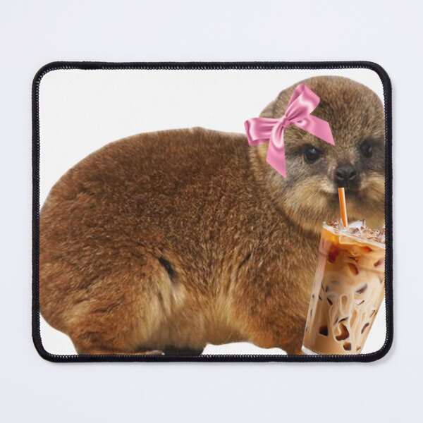 Item preview, Girly rock hyrax with iced coffee designed and sold by SillyLittleSnek.