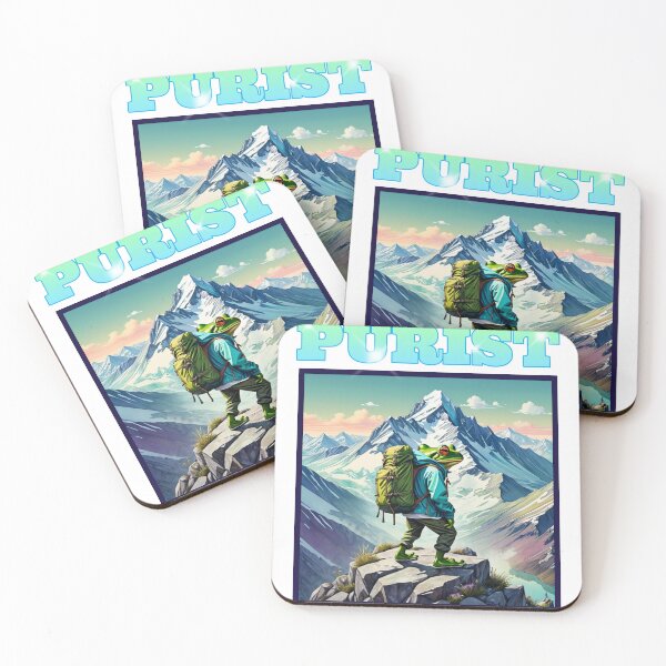 Item preview, Frog Hiker with Backpack on a Mountain in watercolor paint designed and sold by EmeraldCauldren.
