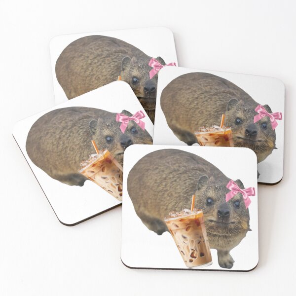 Item preview, girly rock hyrax with her coffee designed and sold by SillyLittleSnek.