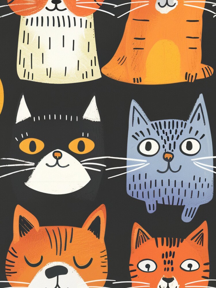 Thumbnail 4 of 4, iPhone Case, Happy cats faces pattern designed and sold by SmileshareShop.