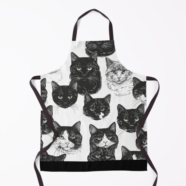 Item preview, Adorable black and white cats faces pattern for cats lover designed and sold by SmileshareShop.