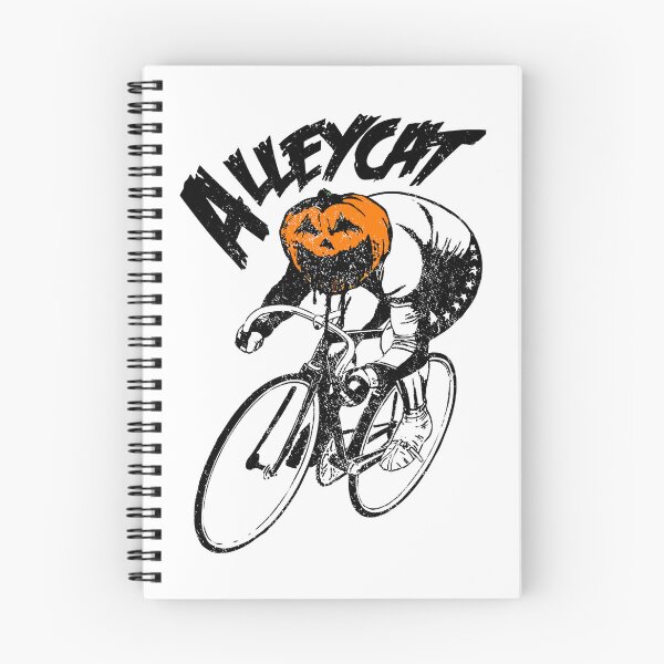 Item preview, Alley Cat Halloween Cyclist - Fixed Gear Bike with Pumpkin Head designed and sold by collectees1.