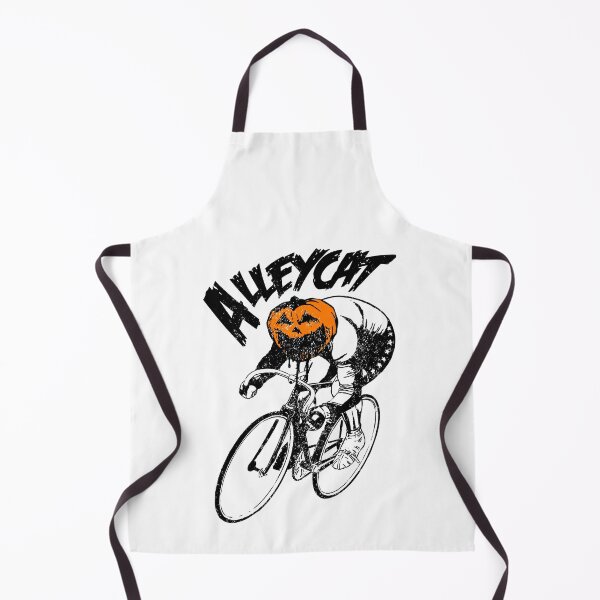 Item preview, Alley Cat Halloween Cyclist - Fixed Gear Bike with Pumpkin Head designed and sold by collectees1.