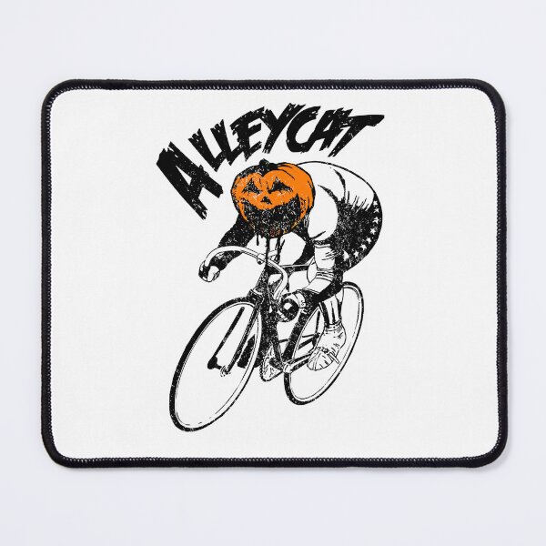 Item preview, Alley Cat Halloween Cyclist - Fixed Gear Bike with Pumpkin Head designed and sold by collectees1.