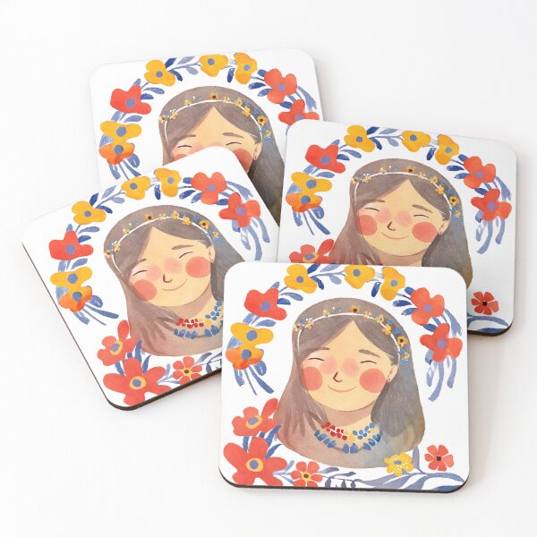 Item preview, Girl in Flower Wreath D04 - SQ designed and sold by PerfectDay2Play.