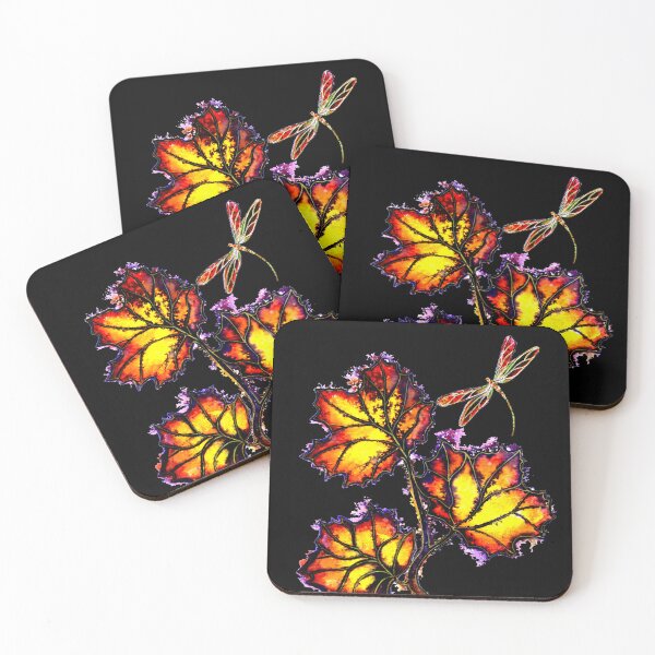 Item preview, Dragonfly and Leaves on Black  designed and sold by Linda Callaghan.