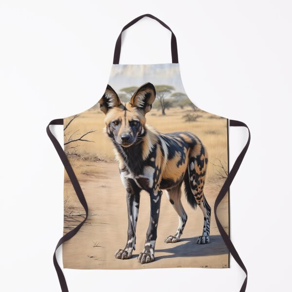 Item preview, Hwange National Park Zimbabwe1950 style poster - Black African Wild Dog designed and sold by Museum Of Non-Existing Art.