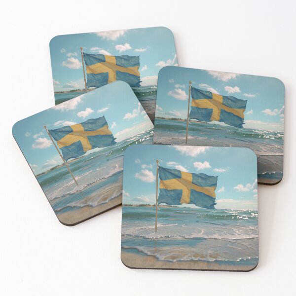 Item preview, Swedish Flag at Sandy Shore designed and sold by palmyst.