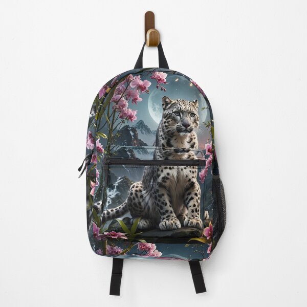 Item preview, Majestic Baby Snow Leopard under a Full Moon & Bamboo Orchid Trees designed and sold by DesignsByMalia.