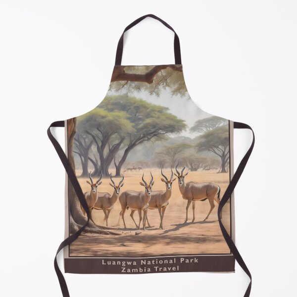 Item preview, Luangwa National Park Zambia, 1950 style poster - Puku Antelopes designed and sold by Museum Of Non-Existing Art.
