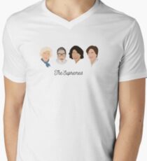 Die Supremes (schwarzer Text / weißer Hintergrund) T-Shirt mit V-Ausschnitt