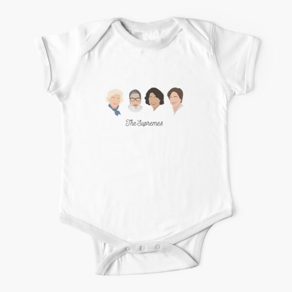 The Supremes (black text/white background) Short Sleeve Baby One-Piece