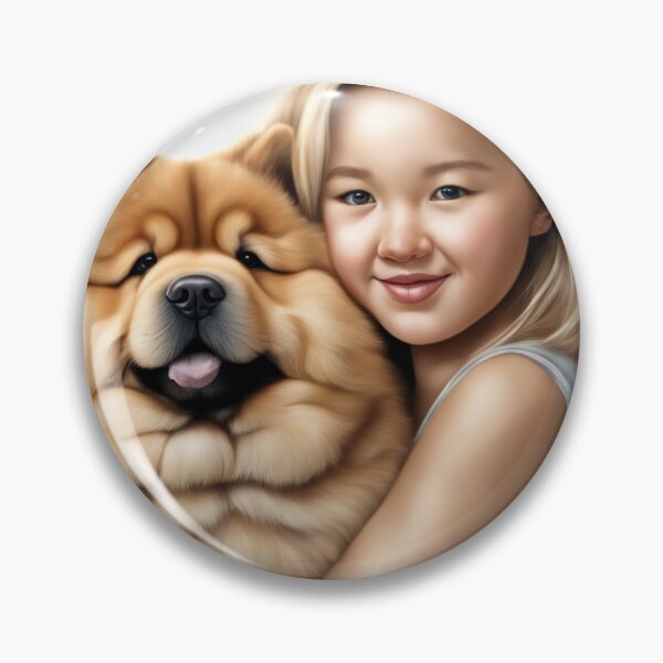 Item preview, Blonde Girl with a Chow Chow Puppy! designed and sold by Annabelly321.