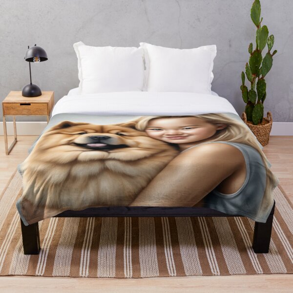 Item preview, Blonde Girl with a Chow Chow Puppy! designed and sold by Annabelly321.