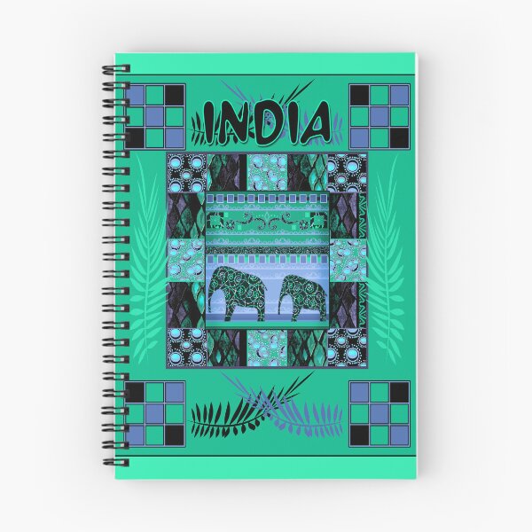 Item preview, Indian azur pattern with emerald elephants designed and sold by fuzzyfox.