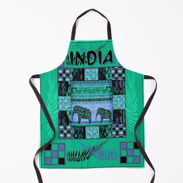 Item preview, Indian azur pattern with emerald elephants designed and sold by fuzzyfox.