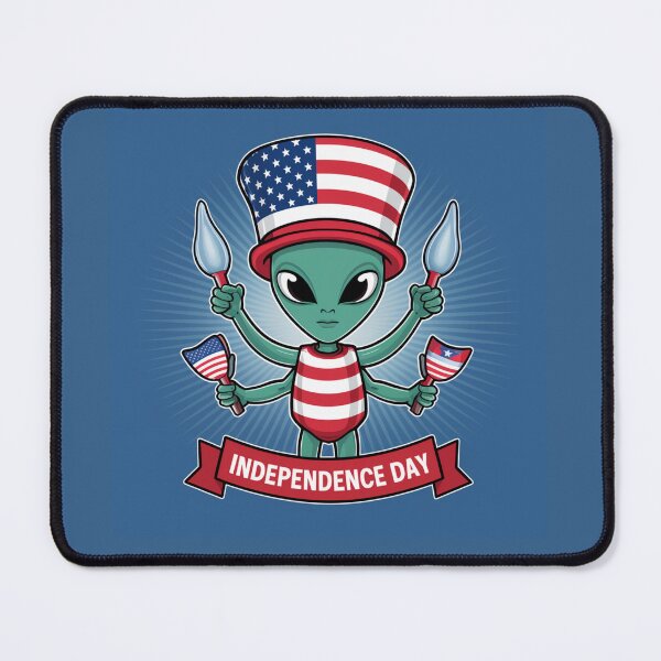 Item preview, Alien Celebrating Independence Day designed and sold by Myra365Art.