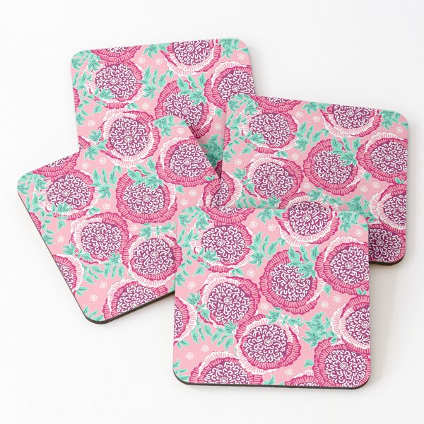 Item preview, Stylized peonies, Raspberry on a pink background designed and sold by Alex  Blud.