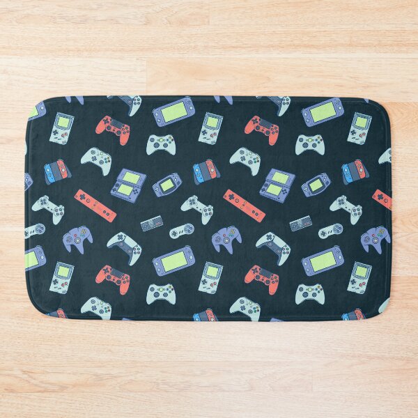 Item preview, Retro and Modern Video Game Consoles on a Dark Pattern designed and sold by Carlazucchi.