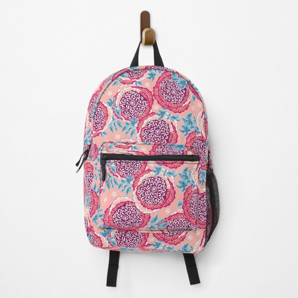 Item preview, Stylized peonies, Red on coral background designed and sold by Alex Blud.