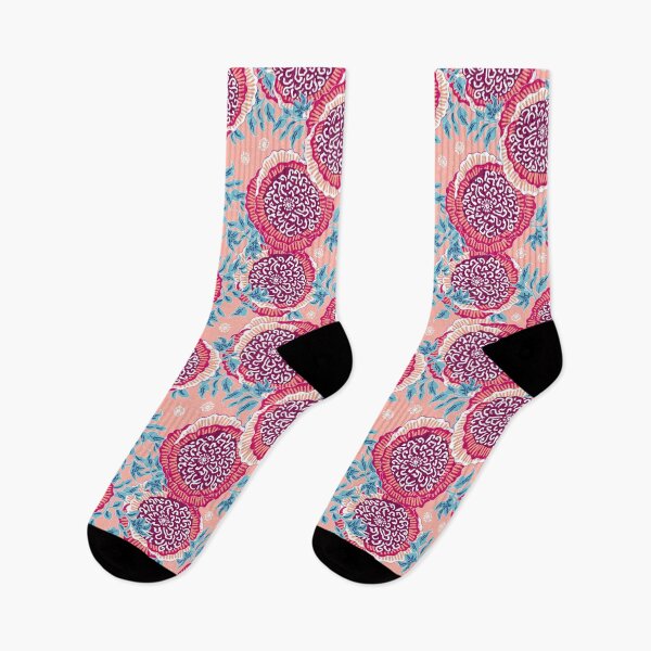Item preview, Stylized peonies, Red on coral background designed and sold by Alex  Blud.