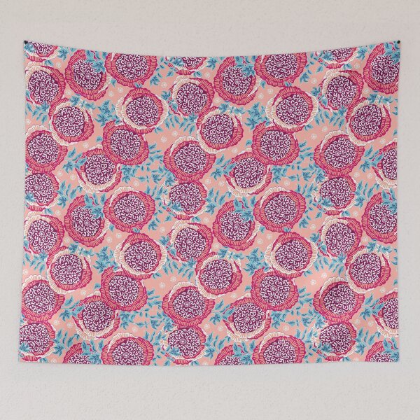 Item preview, Stylized peonies, Red on coral background designed and sold by Alex  Blud.