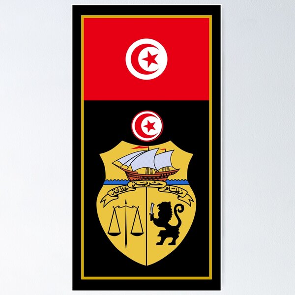 Item preview, Tunisia Flag & Coat of arms designed and sold by adamst555.