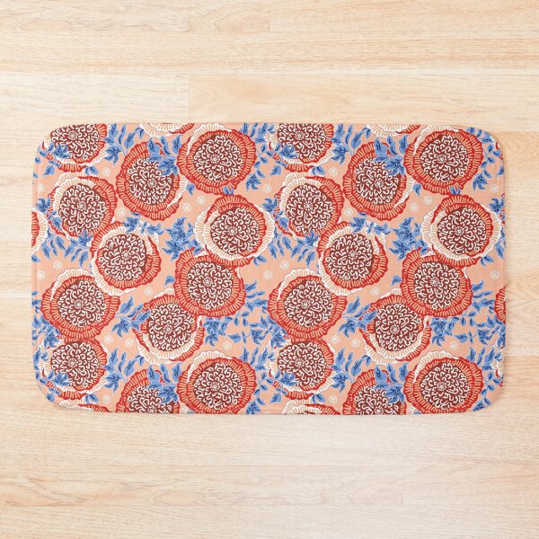 Item preview, Stylized peonies, Red on orange background designed and sold by Alex  Blud.