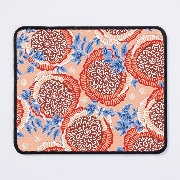 Item preview, Stylized peonies, Red on orange background designed and sold by Alex  Blud.