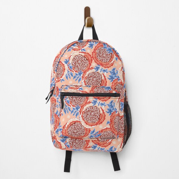 Item preview, Stylized peonies, Red on orange background designed and sold by Alex Blud.
