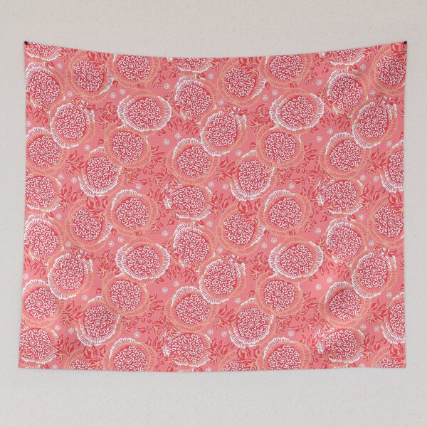 Item preview, Stylized peonies, Coral on coral background designed and sold by Alex  Blud.